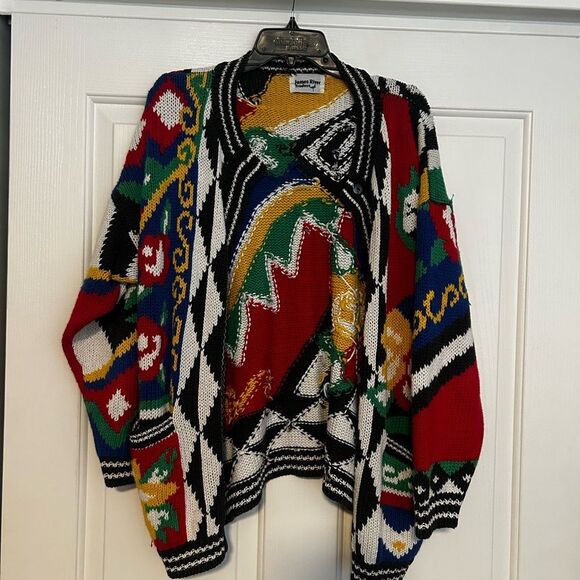 Vibrant Multicolor Y2K Cardigan Sweater - Picture 1 of 3